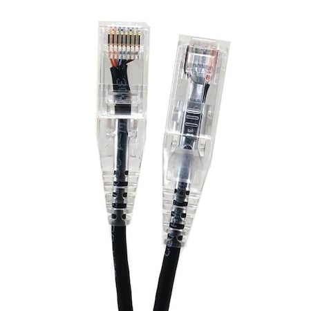 Micro Connectors Micro Connectors E08-025B-SLIM5 25 ft. Ultra Slim 28AWG Cat6 UTP RJ45 Patch Cables; Black - Pack of 5 E08-025B-SLIM5